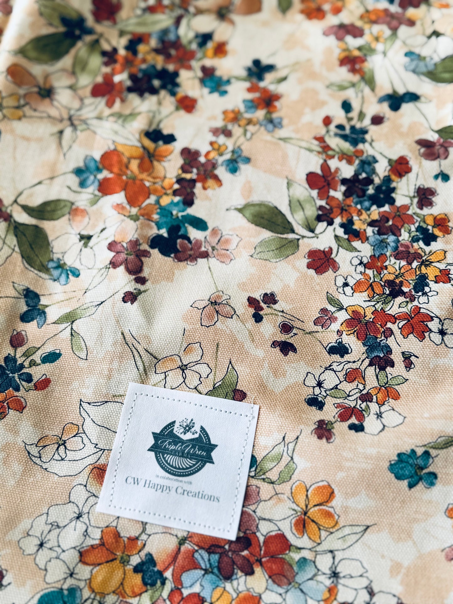 Watercolor fabric backing