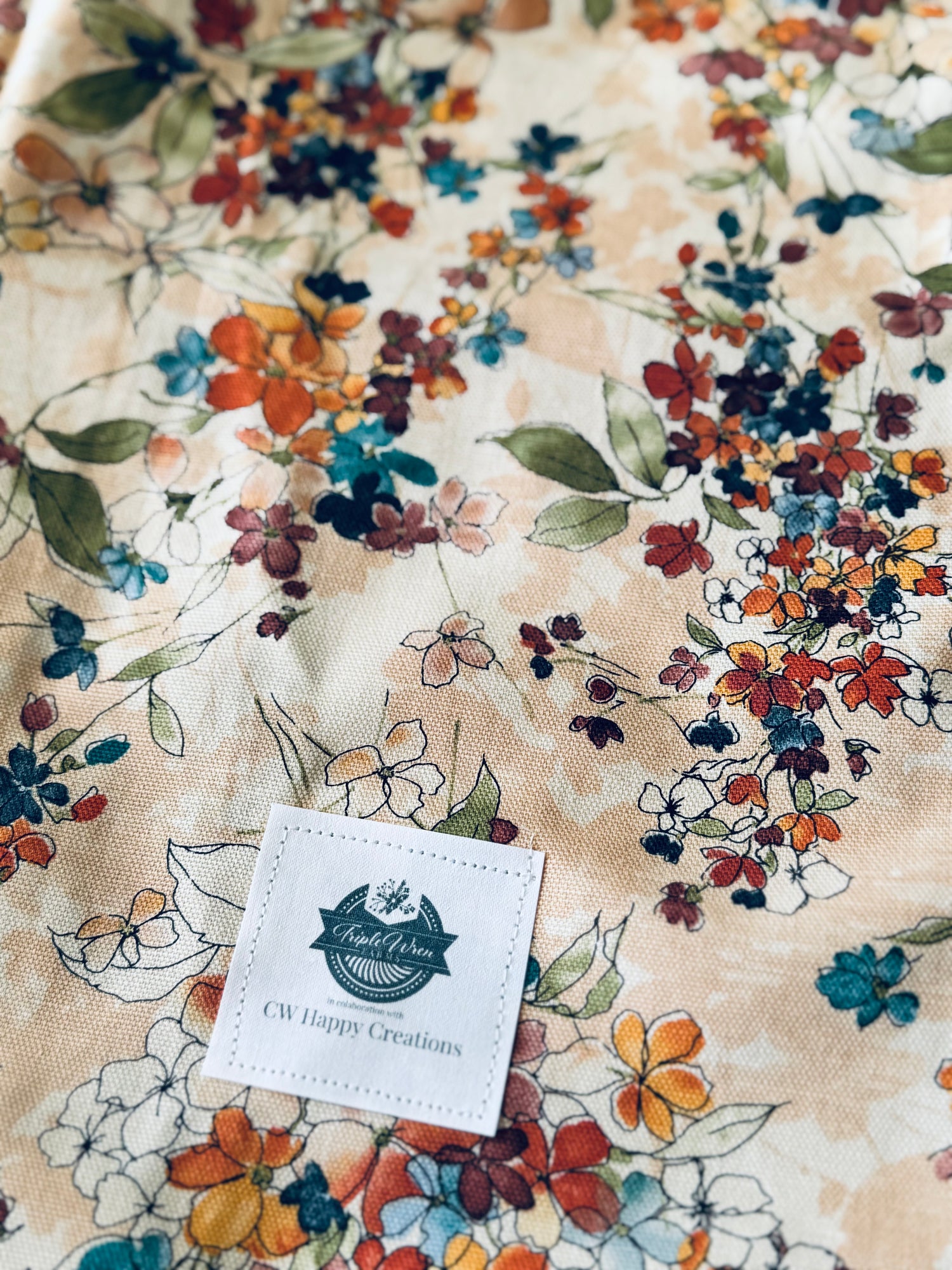 Watercolor fabric backing