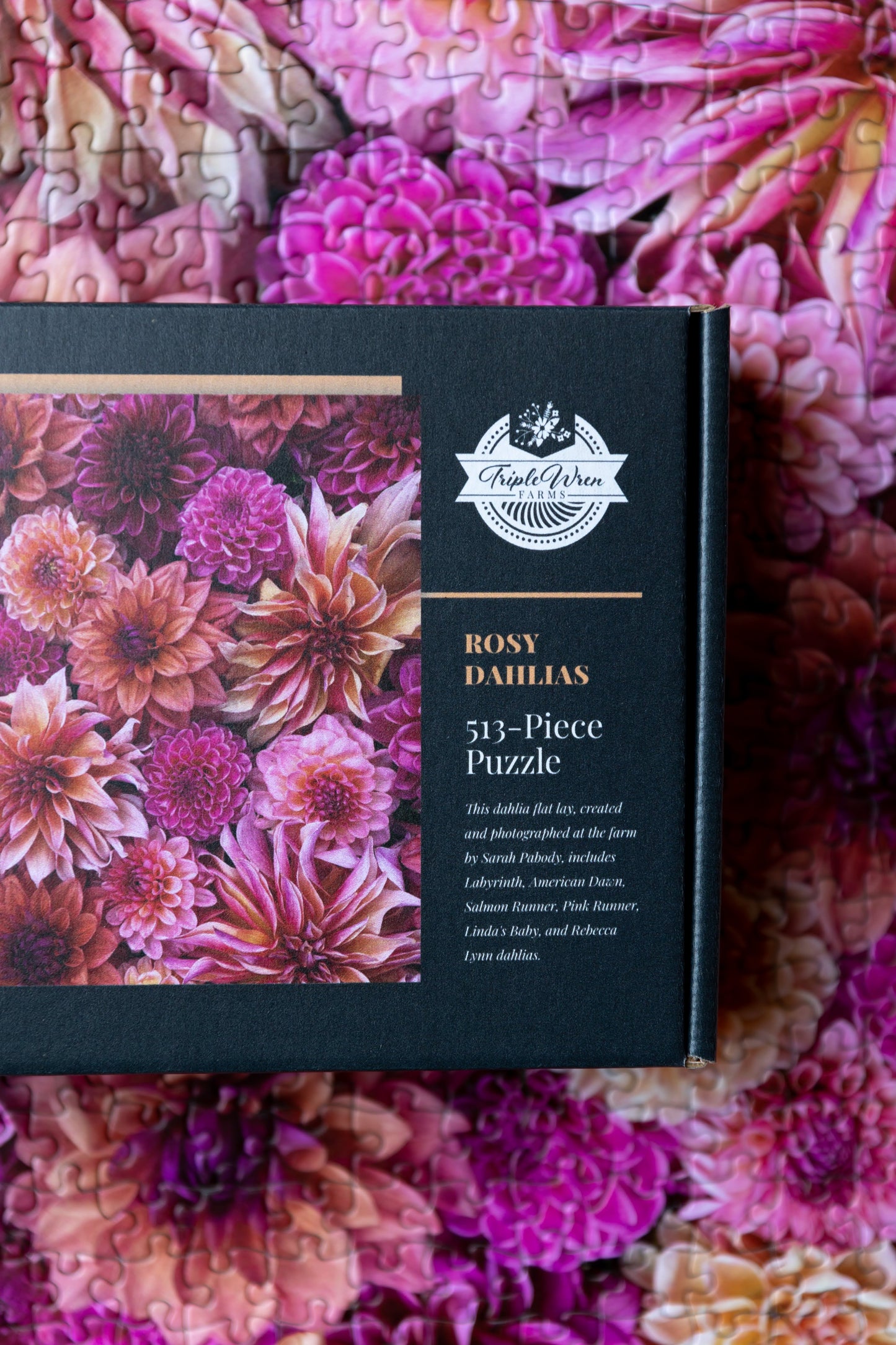 Rosy Dahlias Puzzle (513 pieces)